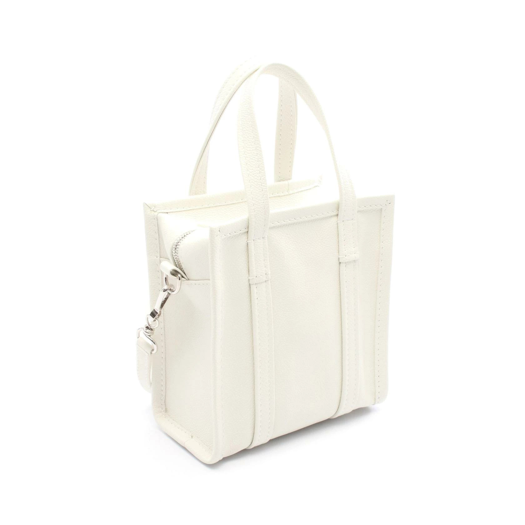 Balenciaga Shopper Bazar Xxs White Handbag Leather